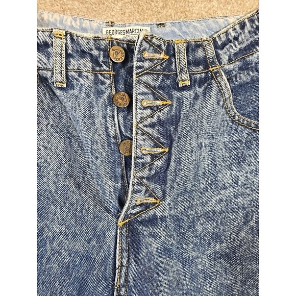 Guess Georges Marciano Jeans 80s Acid Wash Zig Zag Button Fly USA Vtg Women's 30 - Picture 2 of 16